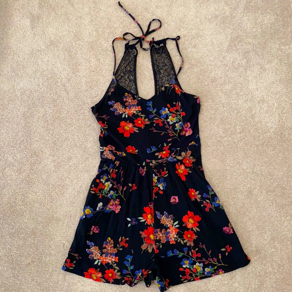 COPY - Express floral lace back romper, size S